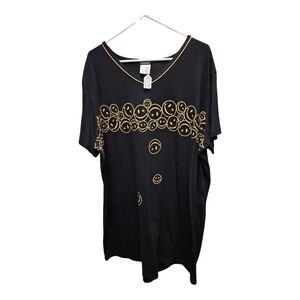 Joe Boxer Black and Gold Smiley Pajama Top